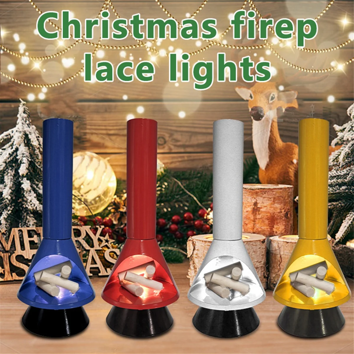 Bateria operado lareira portátil, lanternas de Natal, efeito chama, lâmpada de fogo LED, interior e exterior, B