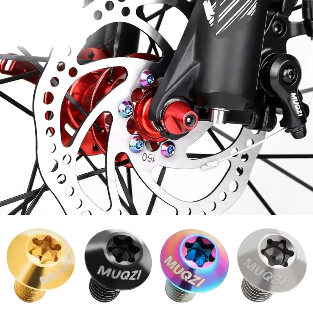 6pcs Titanium Bike Disc Brake Rotor Bolts T25 Torx Fixing Screws Bicycle M5 Brake Disc Screw Durable M5 X 10mm