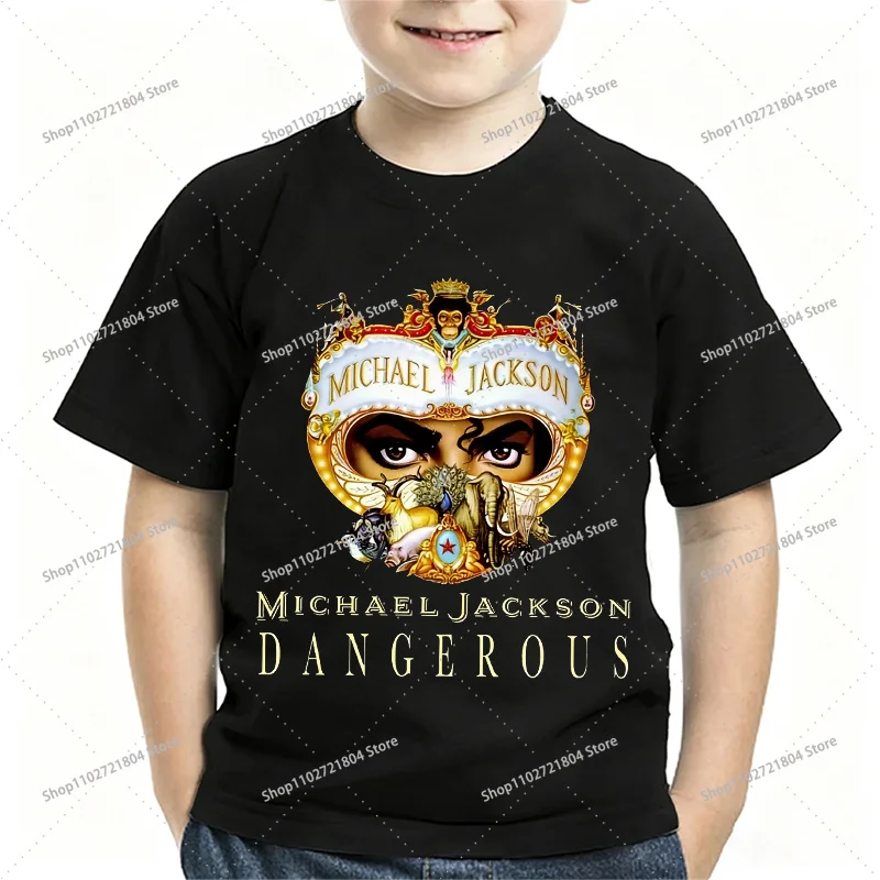 King of Pop Michael Jackson Niedliche T-Shirts für Jungen und Mädchen, Anime-Cartoon-Druck, Kurzarm-Oberteil, Kinder-Sommer-Sport-T-Shirts – Detail 7