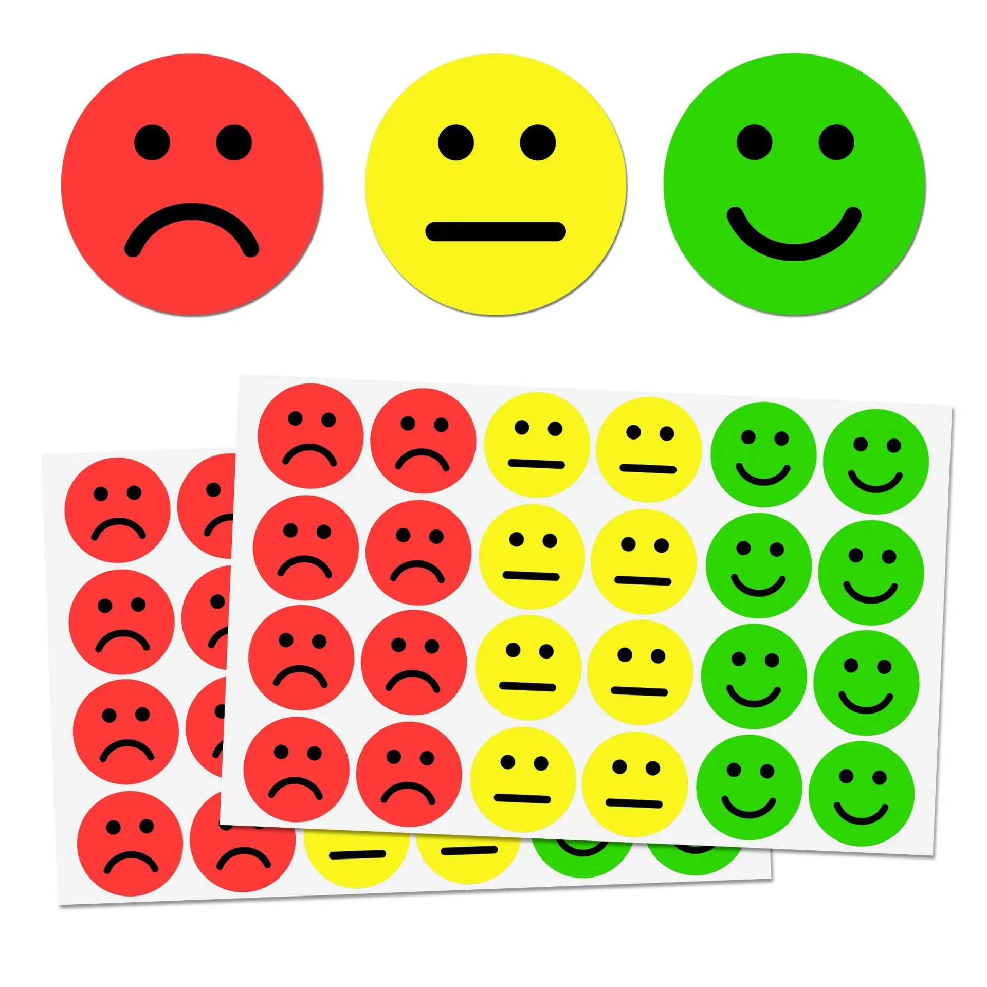 144-1440pcs Happy/Sad Smile Face Behavior Emotion Stickers 18 Styles Face Decals Behavior Chart Reward Stickers for Student Kids