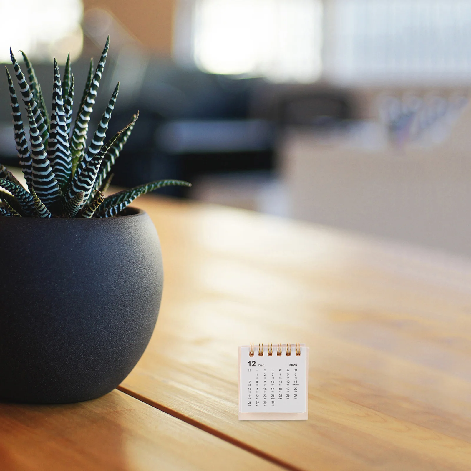 

Mini Desk Calendar 2026 Functional Desktop Planning Tool Wall Mountable Portable Design for Productivity Beige