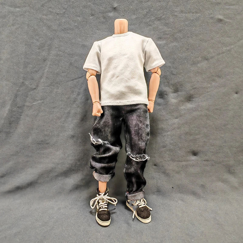 YEESENYIYI 1/6 Scale Male Soldier Fashion Trend Simple Casual Denim Loose Pants Fit 12inch Action Figure Body Model Doll Toys