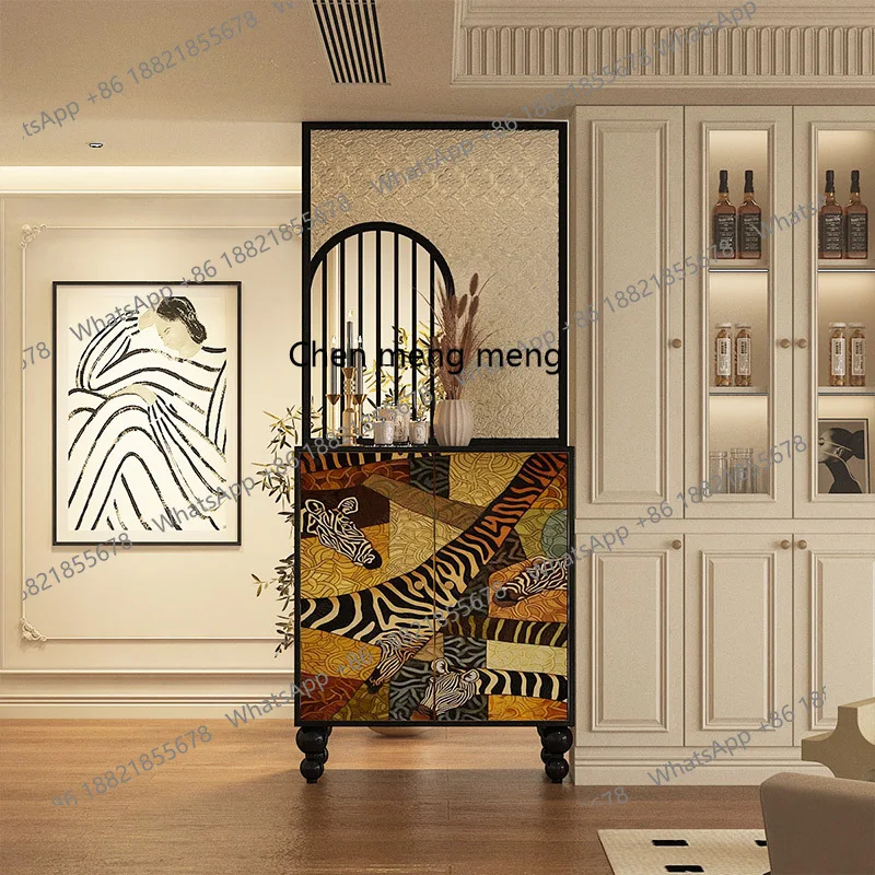 

Glass locker entry porch cabinet blocking solid wood American simple household shoe cabinet decoration