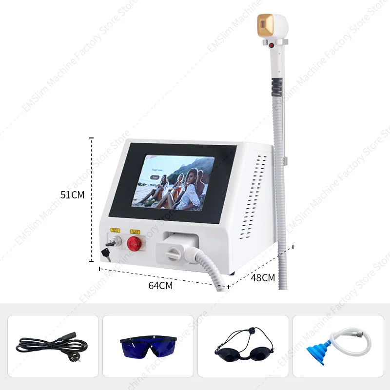 2024 Newest Portable 808nm Diode Laser Hair Removal Machine Cooling Head Painless Laser Epilator Face Body Hair Removal