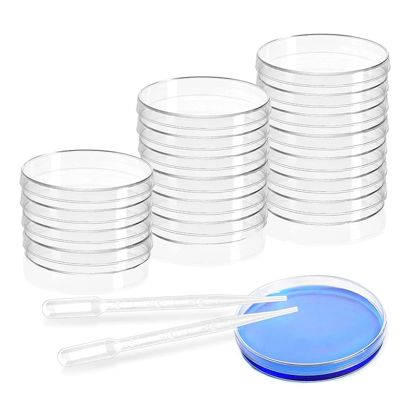 Sterile Plastic Petri Dishes With Lid,Clear Petri Dishes With Pipettes For Laboratory,Experimental Lesson,Science