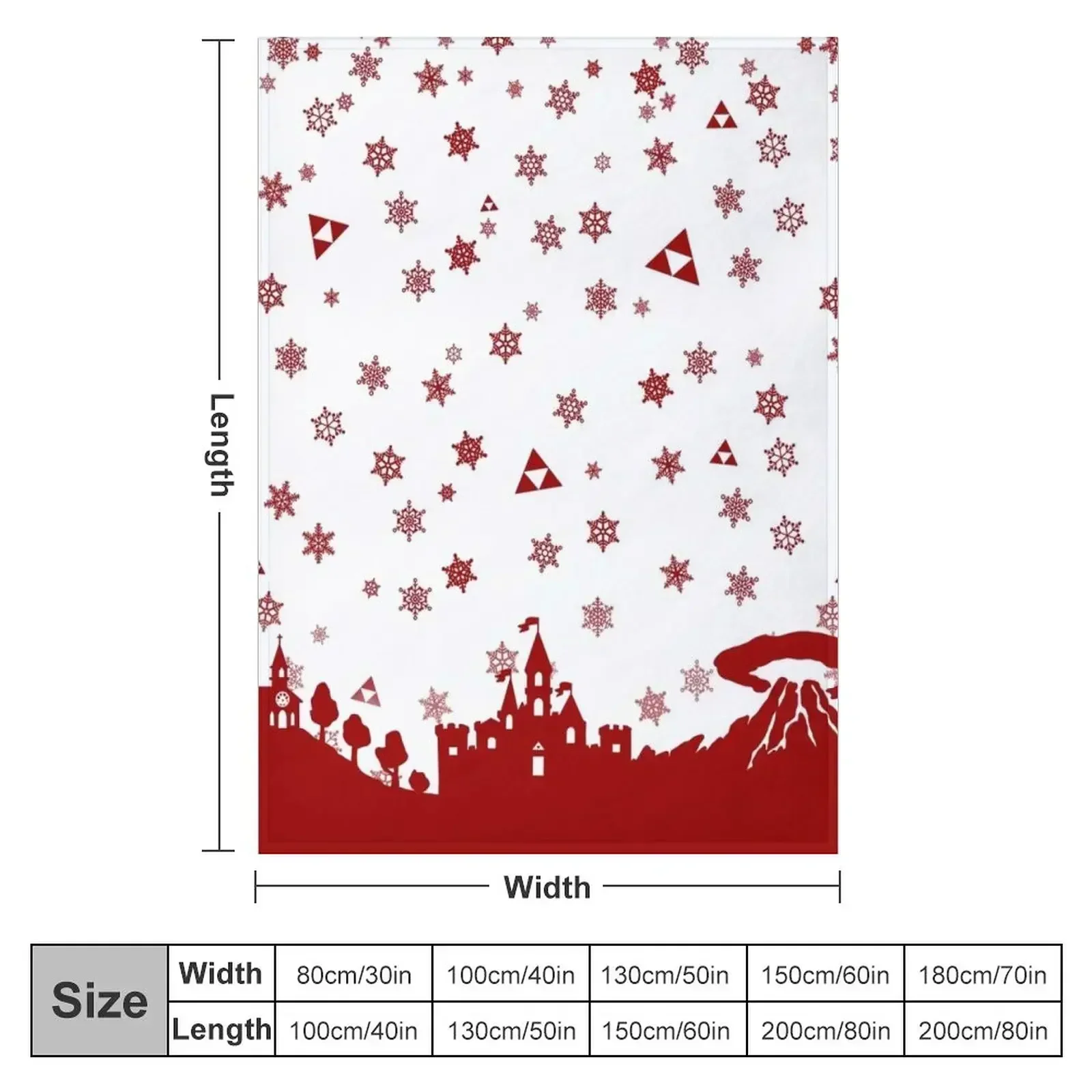 White Hyrule Christmas Throw Blanket couch cozy soft plush fuzzy picnic outdoor blanket