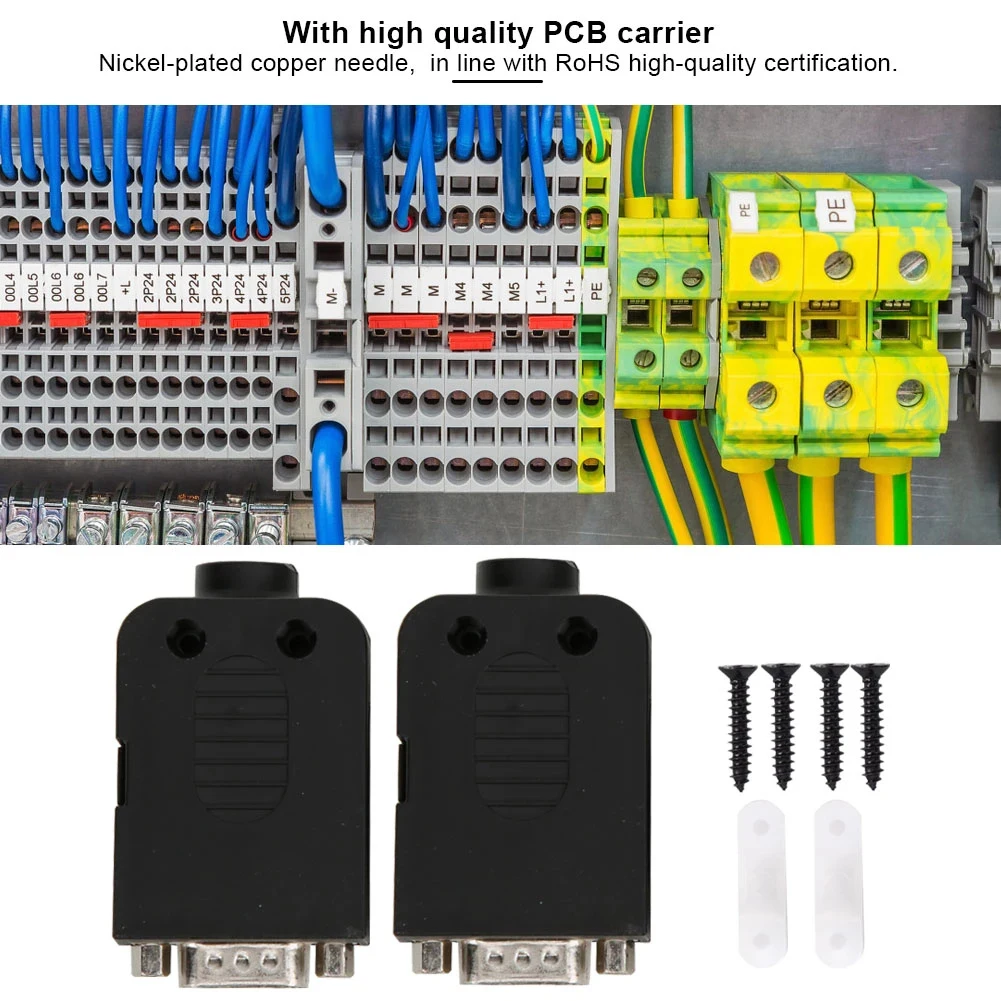 Adattatore per morsettiera a vite DB9 da 2 pezzi Connettore a saldare con spina D-Sub maschio a 9 pin per computer
