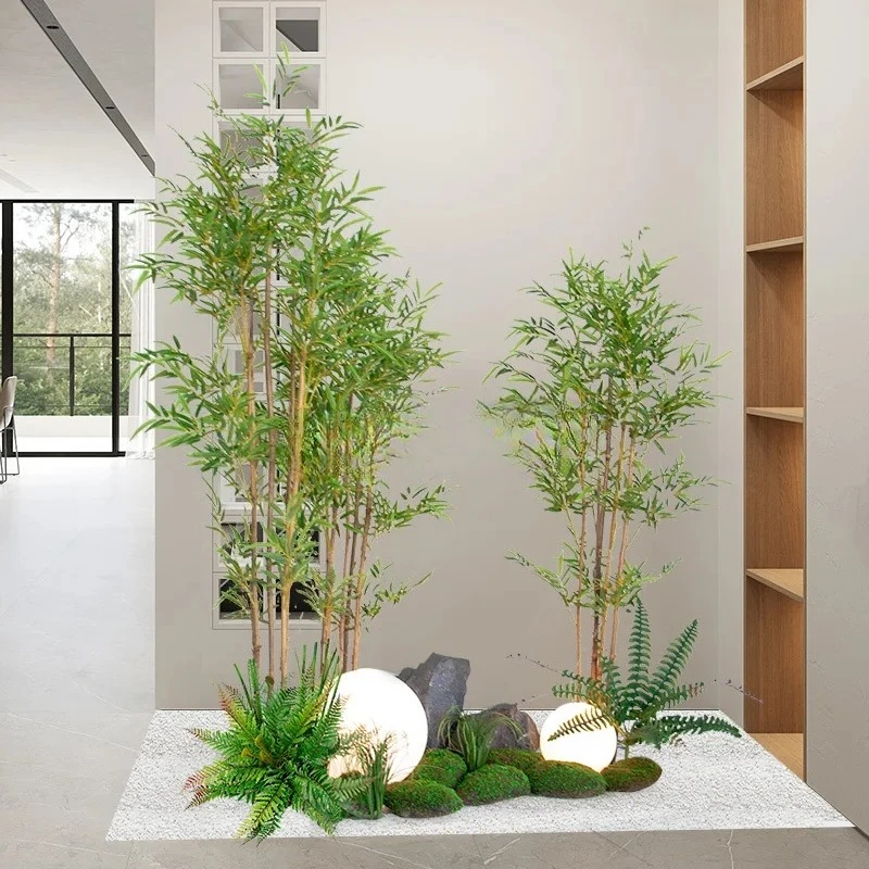 LXY simulated plant landscaping New Chinese indoor landscape simulated flower simulated bamboo decoration layout