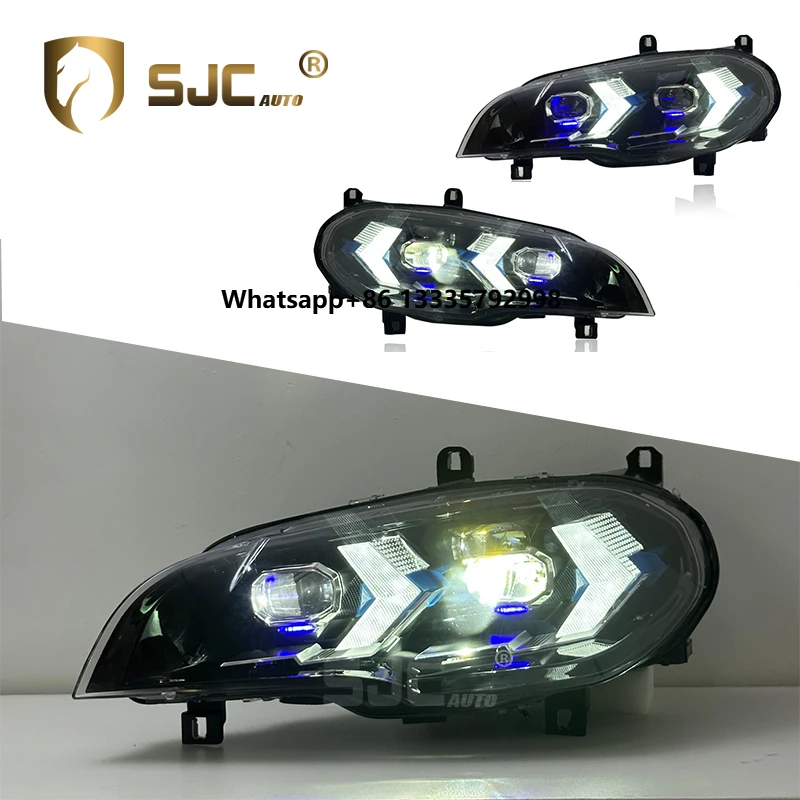 

SJC CarLaser Front Lights for BMWX5 E70 Headlight Projector Lens 2007-2013 Turn Signal Animation Automotive Car Head Lamp