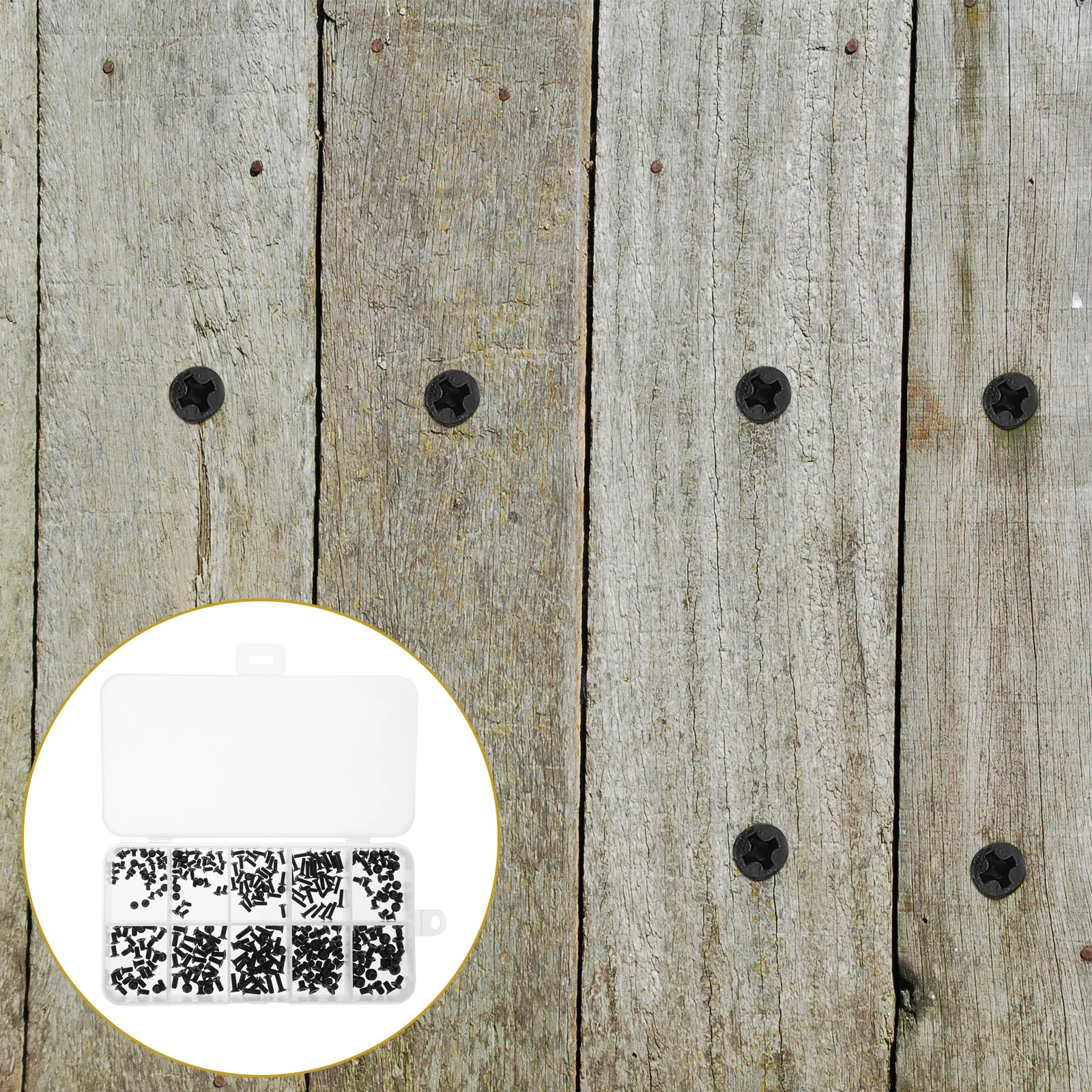 

300 pcs Black Oxide Coating Corrosion Resistant For Indoor Outdoor Use Flat Head Pan Head Screw Screw