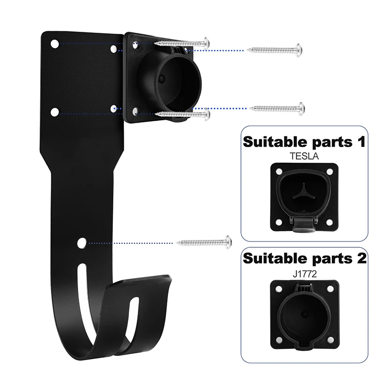 EV Charger Holder Wall Mount for Tesla Electric Vehicle Charger Models 3 X Y S Charging Cable Holder