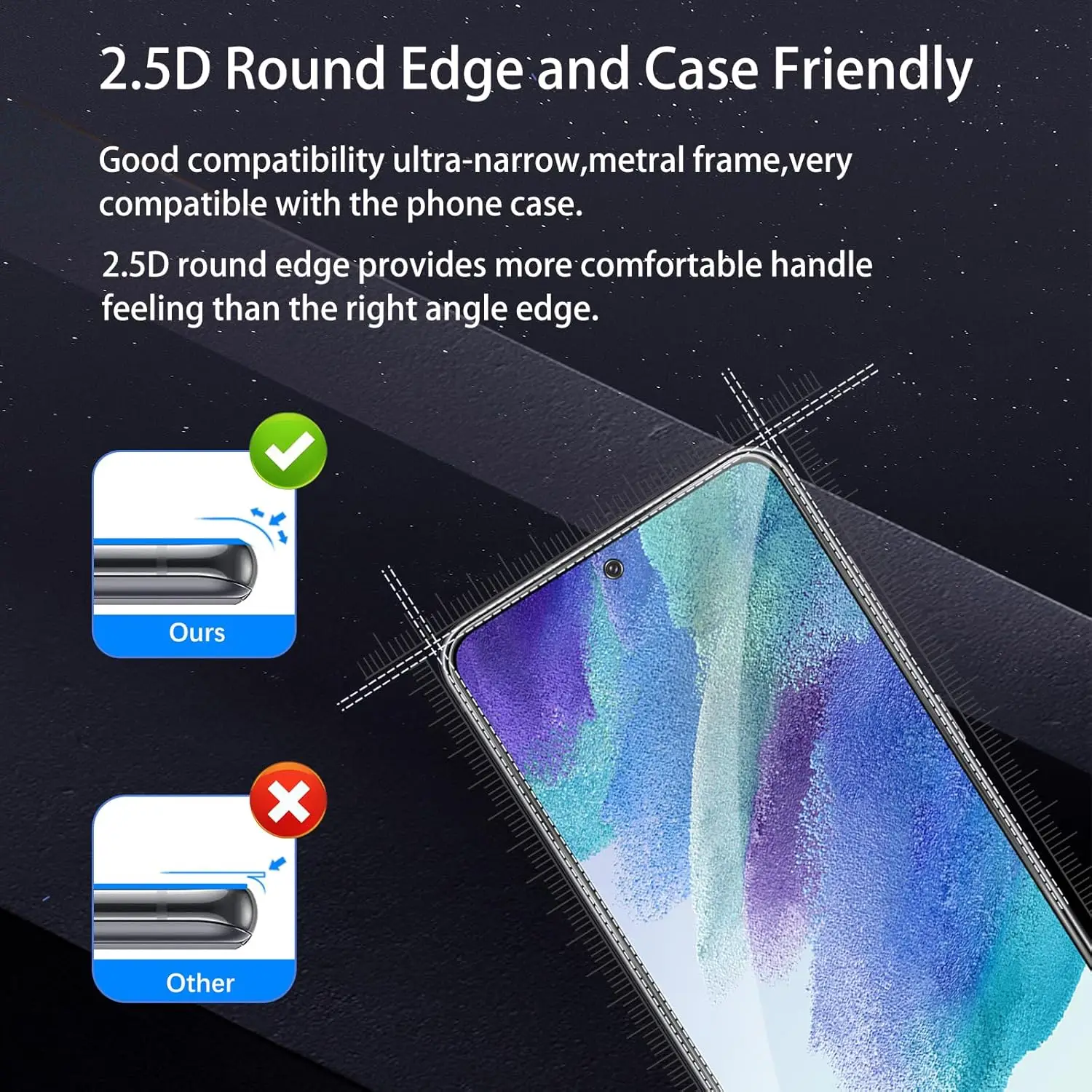 

2Pcs Privacy Screen Protector Film For Samsung Galaxy S21 FE 5G Anti-spy Glass