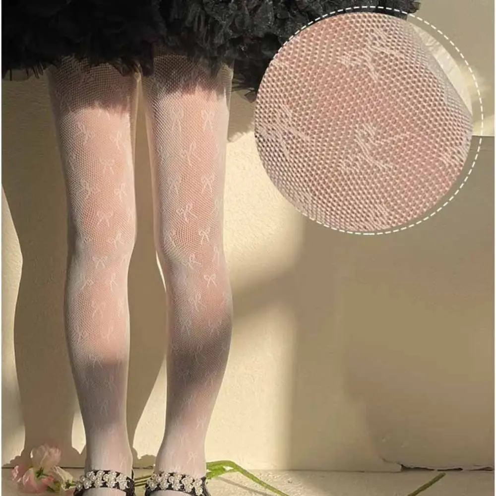 Bow Mesh Thin Baby Girls Pantyhose Spring Summer Kids Princess Tights Children\'s Stockings Love Soft Hosiery Elasticity Stocking