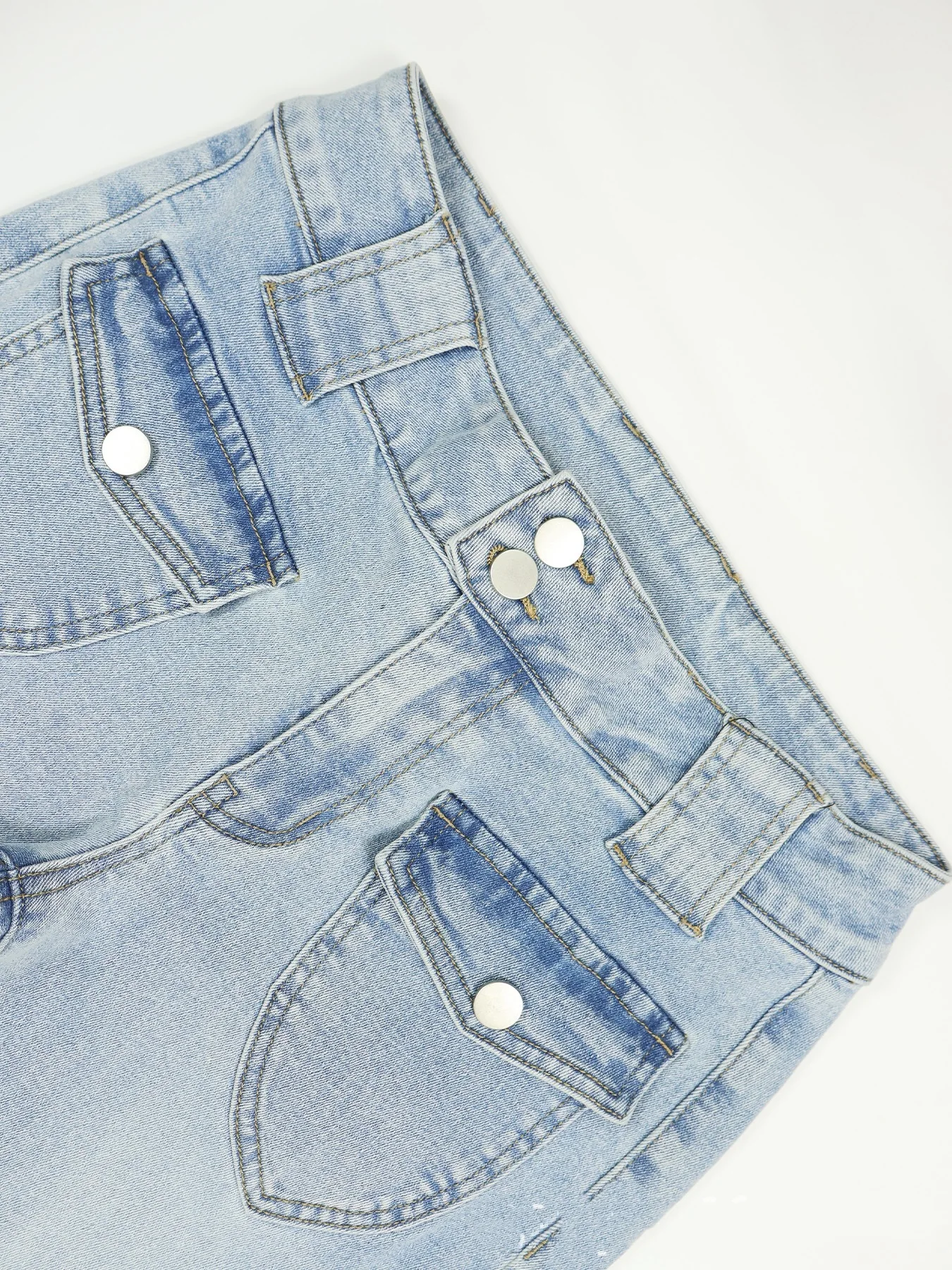 Women Vintage y2k Flared Jeans Retro Button-up Low Rise Casual Denim Pants Harajuku 2000s Aesthetic Trousers Basic Jeans