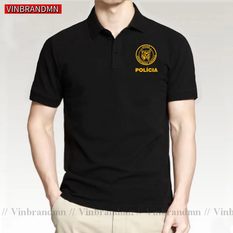 Slovakia Special Forces Tactical Unit Lynx Commando Swat Polo Shirts Fashion Vintage Short Sleeve Casual 100% Cotton Polo Shirt