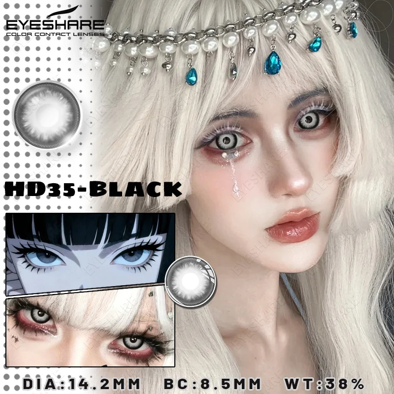 EYESHARE Anime-Zubehör Augenlinsen 1 Paar Cosplay Farbige Kontaktlinsen für Augen Verrücktes Halloween-Make-up Farbige Augenlinsen – Detail 29