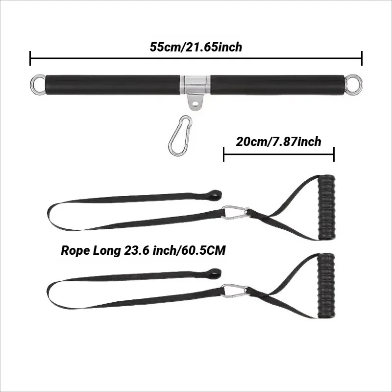 Tricep Biceps Back Blaster Rope Lat Pull Down Attachment Training Gym Weight Chest Muscle Workout Extension Straps Premium Nylon