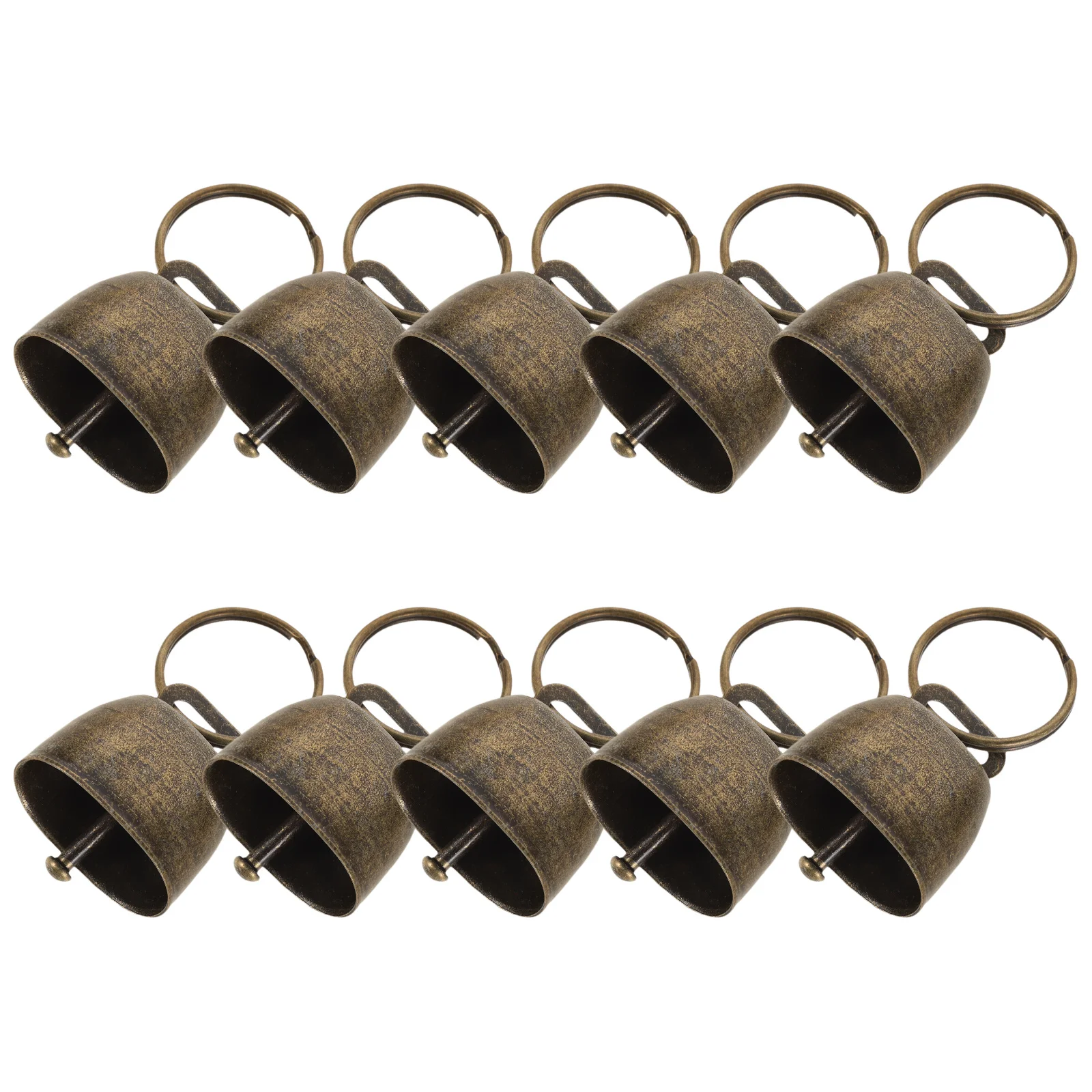 

10pcs Metal Cow Bells: Vintage Iron Handheld For Garden Chimes Christmas Decor Party Cheerleading Animal Grazing