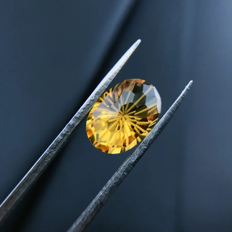 VANTJ Natural Citrine Loose Gemstone Amethyst Oval Football Cut 8*10mm for Diy Jewelry Mounting Women Party Gift Wholesale