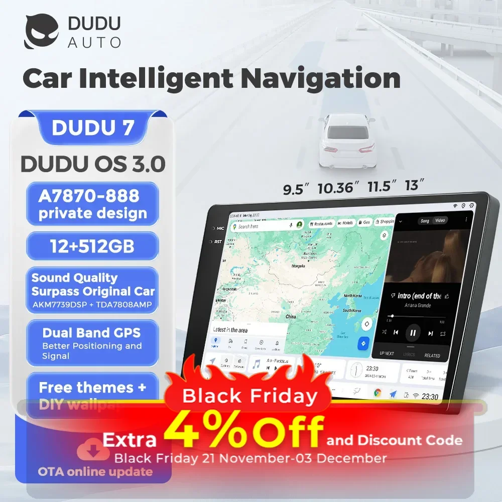 DUDUAUTO DUDU7 A7870 Wireless Carplay Android Auto Radio Stereo Intelligent System Video Player For Nissan Toyota Kia VW Hyundai