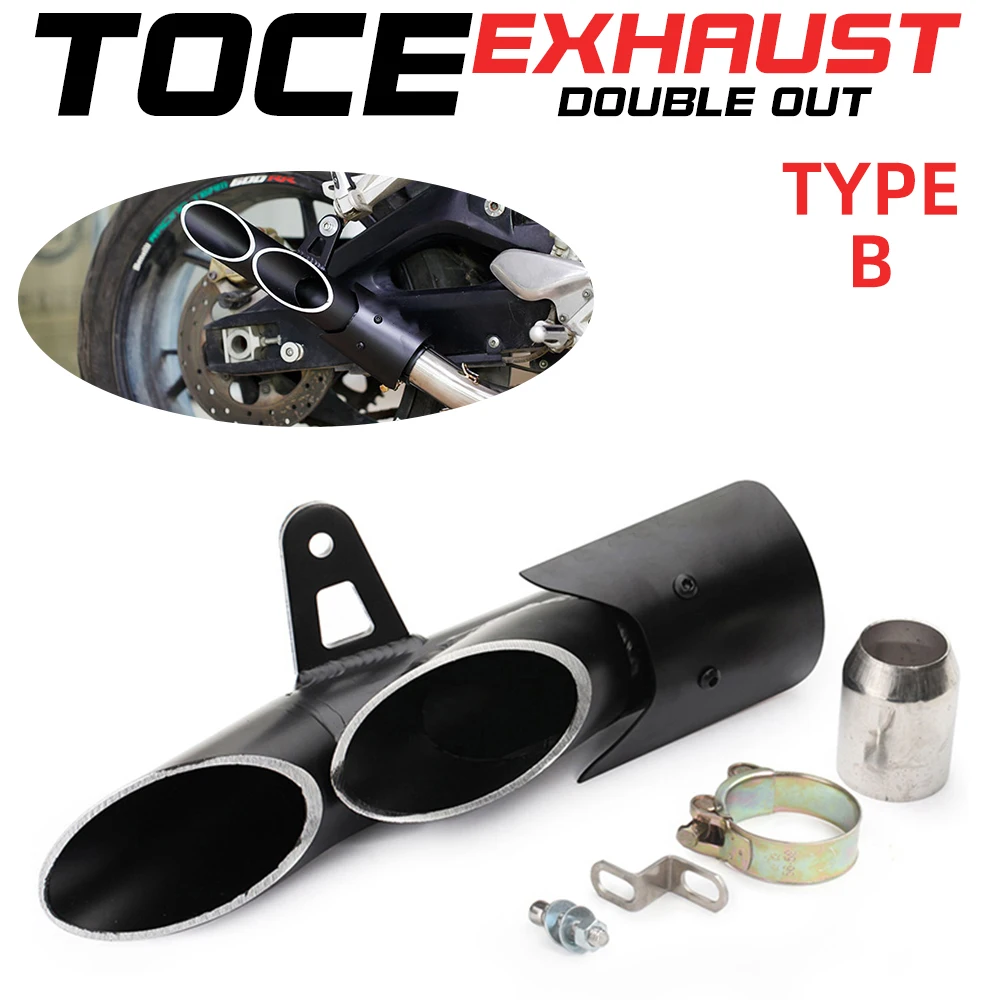 

Лидер продаж на заводе, универсальная выхлопная труба мотоцикла 51 мм, выхлопная труба с двойным отверстием, нержавеющая сталь, высокое качество