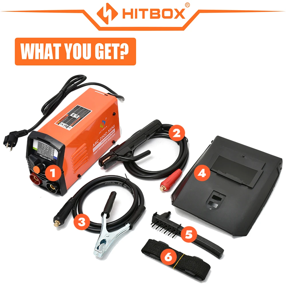 HITBOX-máquina de soldadura Tig de arco 2 en 1, soldador de palo de 220V 140A con Control sinérgico, Mini soldador con pantalla Digital LCD