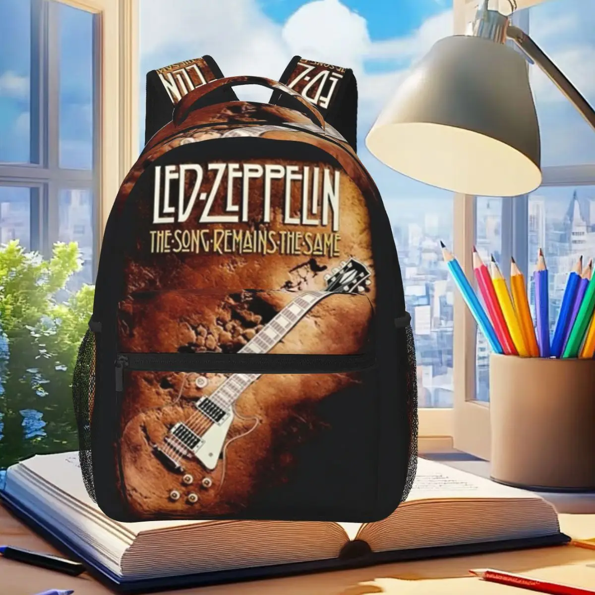 Rock Band Led Zeppelin Album Graphics Backpack Student Boys Girls BookBag Children School Bag Laptop Shoulder Bags for Men Women