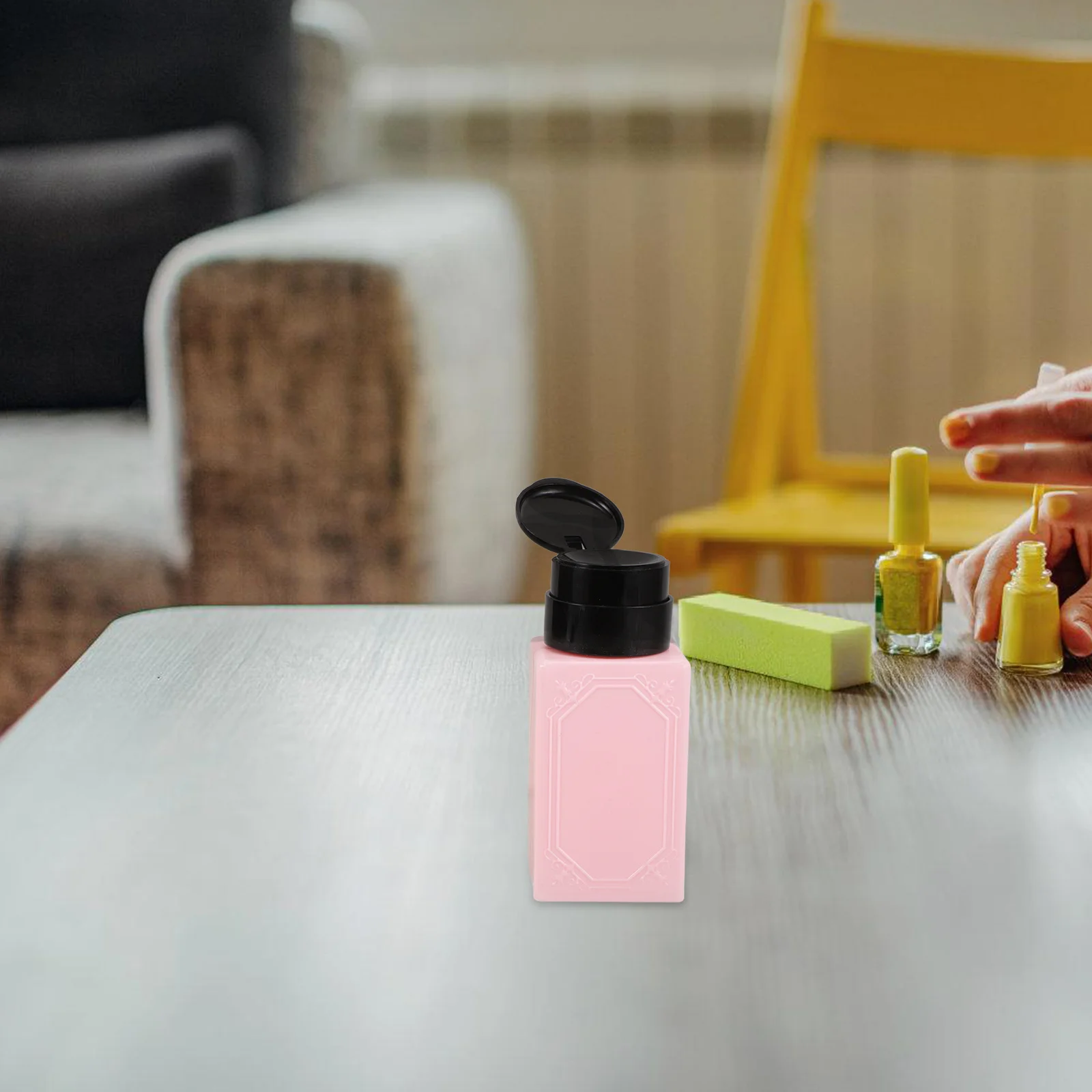 3 個の空のマニキュアリムーバーボトル 220 ミリリットルプッシュダウンポンプディスペンサーネイルサロン必須液体容器空のポンプボトル