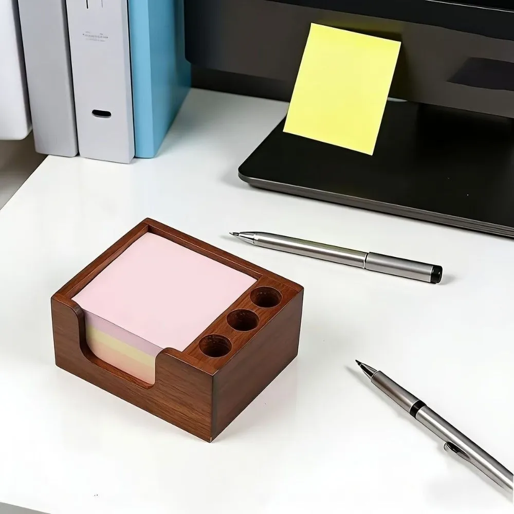 Solid Wood Wooden Desk Organizer Eco-Friendly Finish 3 Pen Holders Desk Organizer Pen Holder Smooth Surface