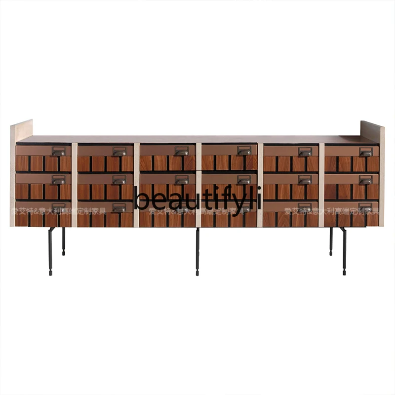 

Medieval style, entrance, door-to-door partition, French retro style, B & B hotel dining side cabinet