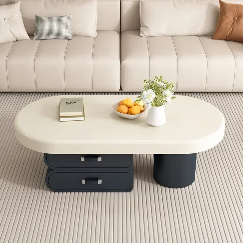 Italian Minimalist Coffee Table Black Storage White Drawer Coffee Table French Designer Mesas De Centro Para Sala Furniture