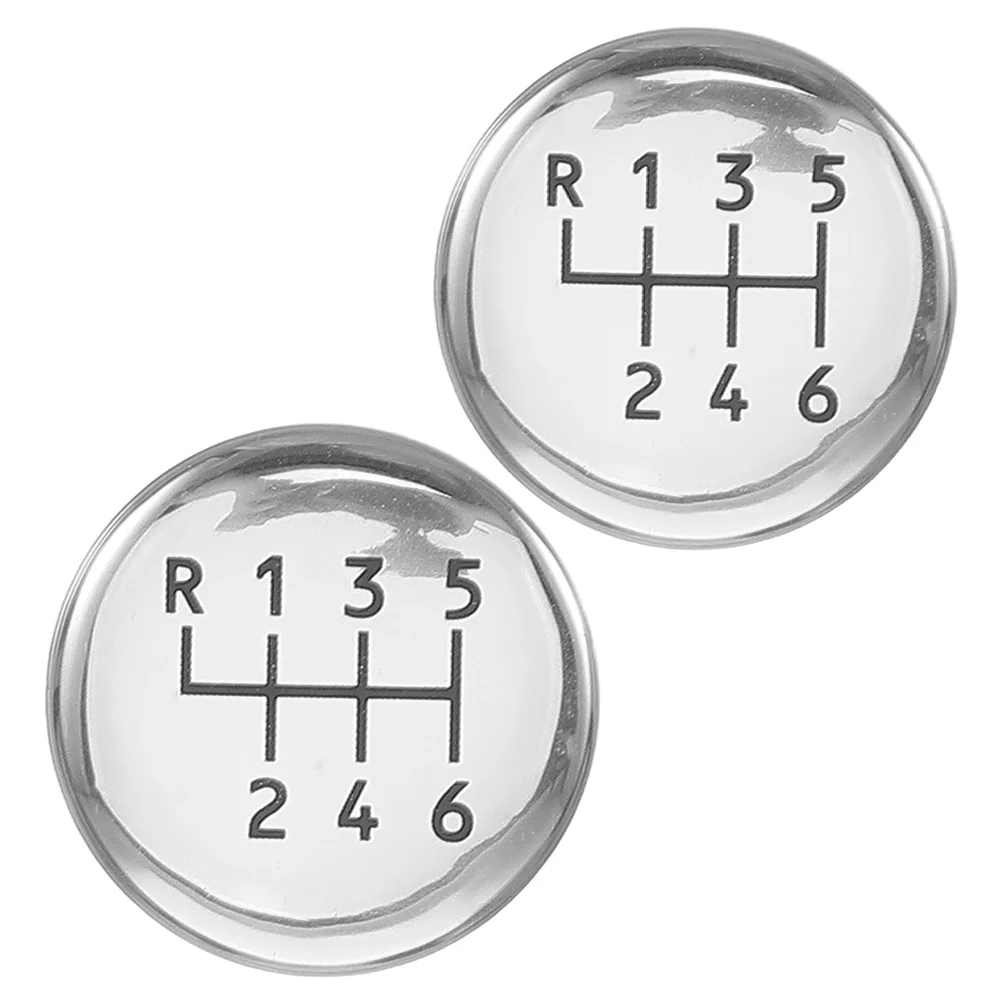 

2Pcs Car Head Car Body Decals Shift Decal Stickers Round Stick Shift Decor Accessories Manual Transmission