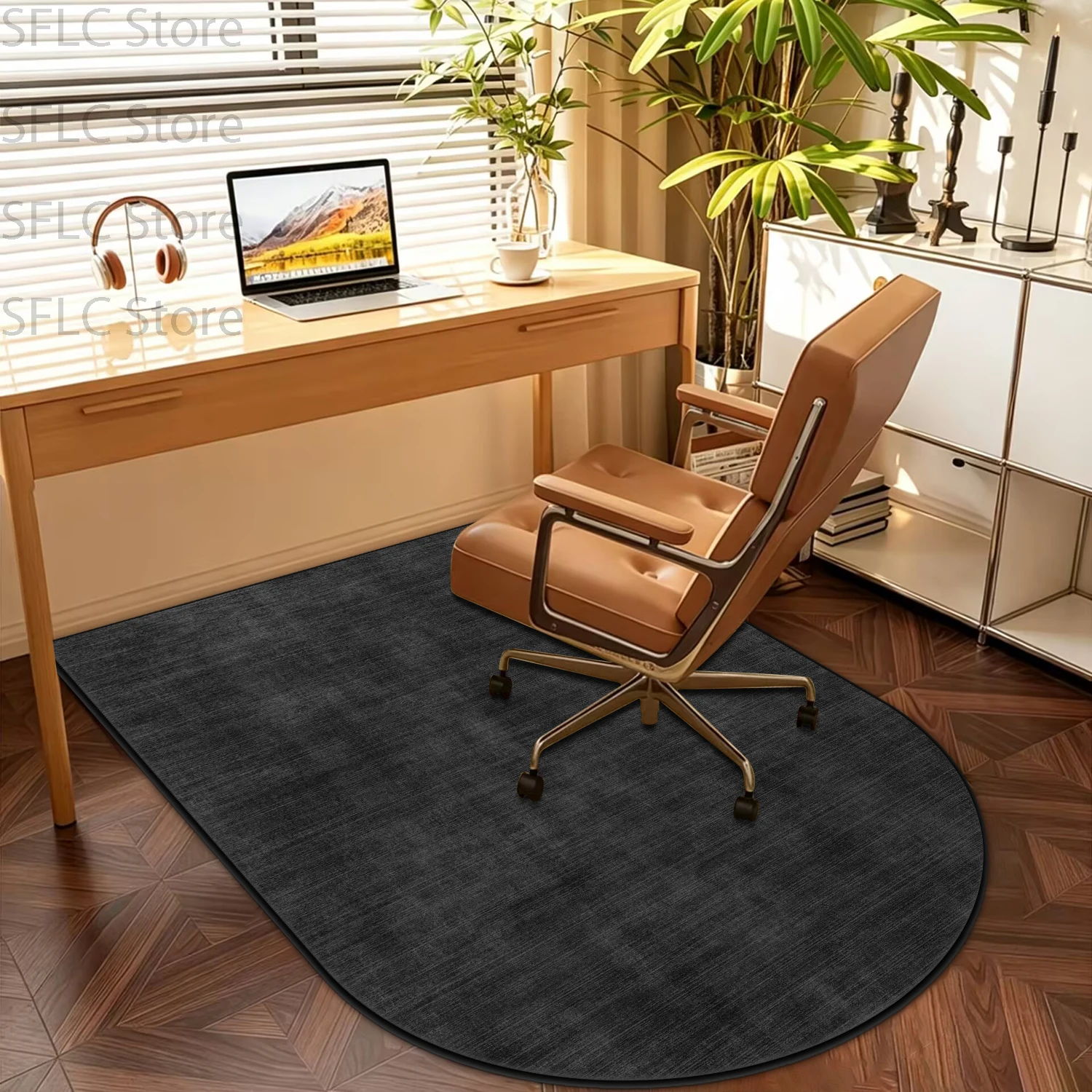 Ins Simple Style Arched Office Chair Mat Decoration Bedroom Living Room Non-slip Washable Large Area Rug Soft Easy Clean Carpet
