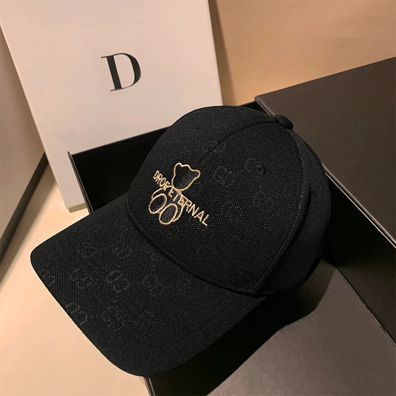 New Fashion Cute Bear Embroidered Baseball Cap Gorros Casquette Maershei Femme Snapback Cap Men and Women  Sunshade Casual Hat