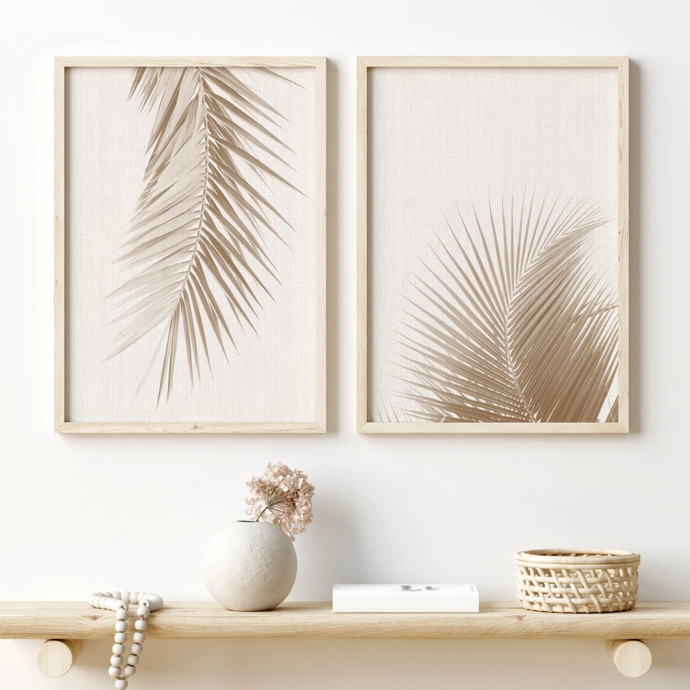 Palm Leaf Canvas Paintings Tropical Plant Posters And Prints Wall Art Neutral Tone Pictures For Living Room Decoration Frameless