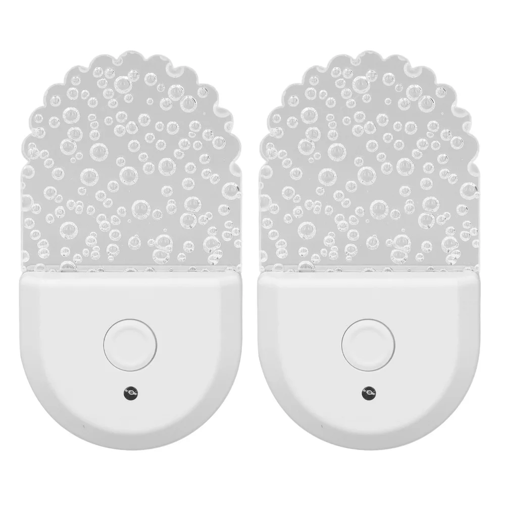 2 Pack Auto On Off RGB Night Light Light Sensor Color Changing LED Night Lamp 110V Acrylic LED Night Light Living Room