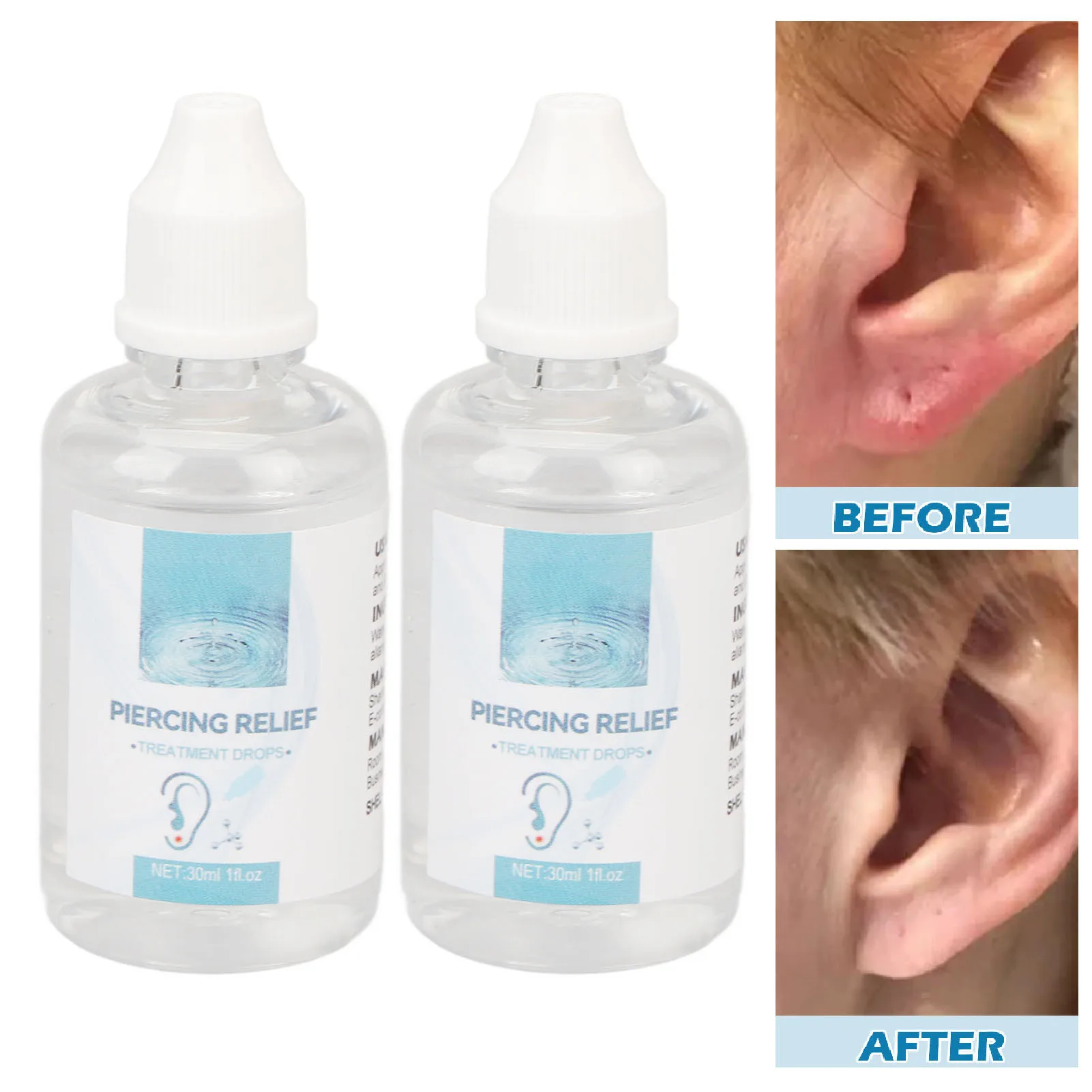 

30 мл капли для пирсинга, снимают покраснение, отеки, пирсинг, раствор для ухода за уходами, 2 шт., капли для удаления пирсинга