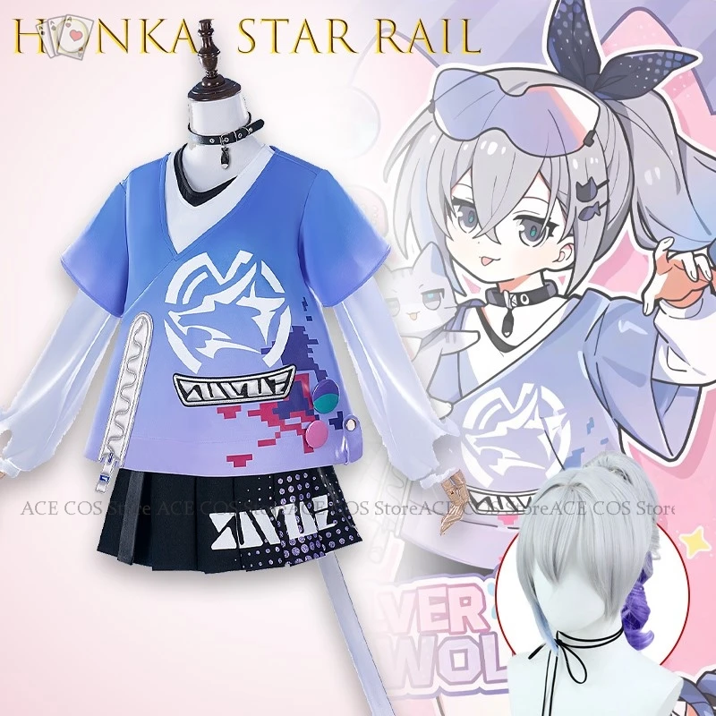 

Костюм на Хэллоуин, женский костюм Honkai Star Rail, серебряный волк, косплей, миниатюрный наряд для девочки-кошки, персонаж disfraz Adulto, одежда в стиле аниме
