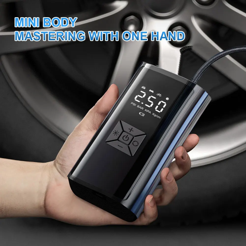 Digital Tire Pressure Gauge LED Display Automatic Air Pump Intelligent Multifunctional Air Pump Wireless for Vehicle Motorcycle