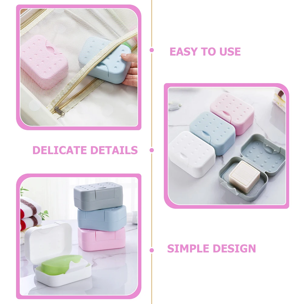

4Pcs Leak Proof Soap Box Travel Container with Tight Seal for Portable Bath Camping Outdoor Daily Use Travel Soap Box