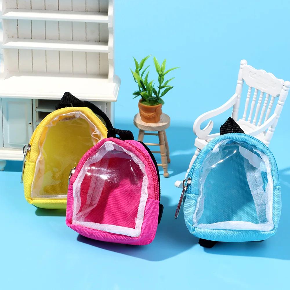 Transparent Fashion Doll Bag For Kids Above 3+ Cute Mini Backpack Rucksack Travel Case Keychain Haversack Child Gift Accessories