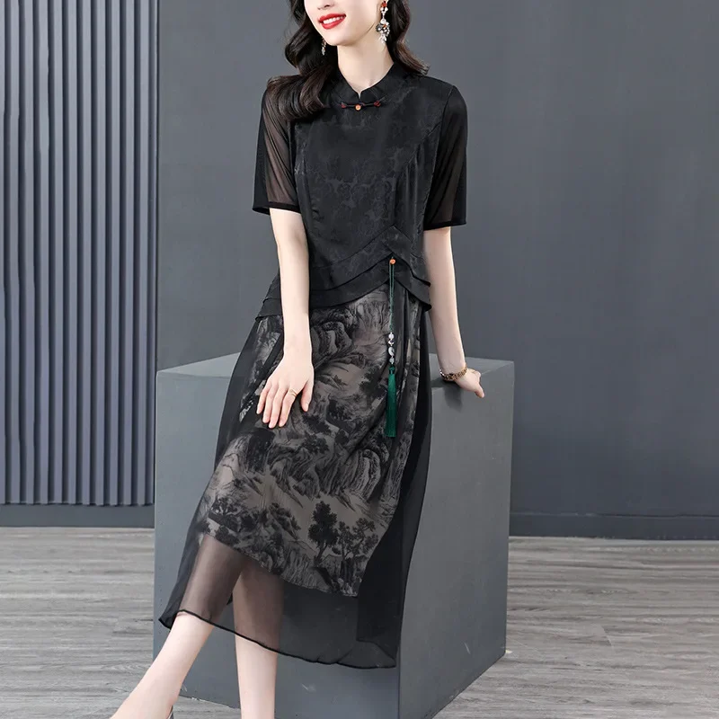 Fashionable and improved version slimming cheongsam dress