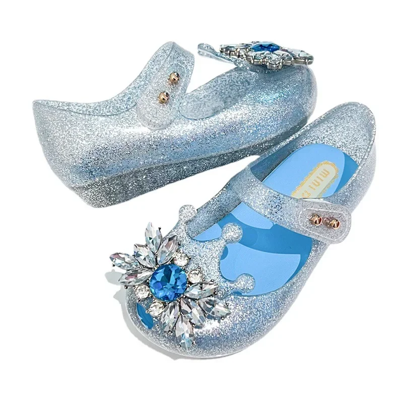 

2025 Summer Baby Girl Crystal Shoes Glitter Children Baby Dance Shoes Children Flat Girl Shoes Girls Princess Sandals