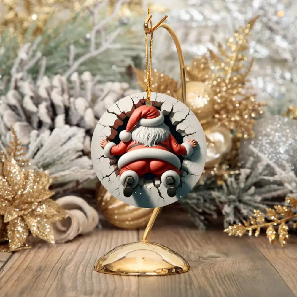 

Christmas Decor Festive Christmas Tree Ornaments 2d Cartoon Gingerbread Man Snowman Santa Hanging for Holiday for Tree for Women