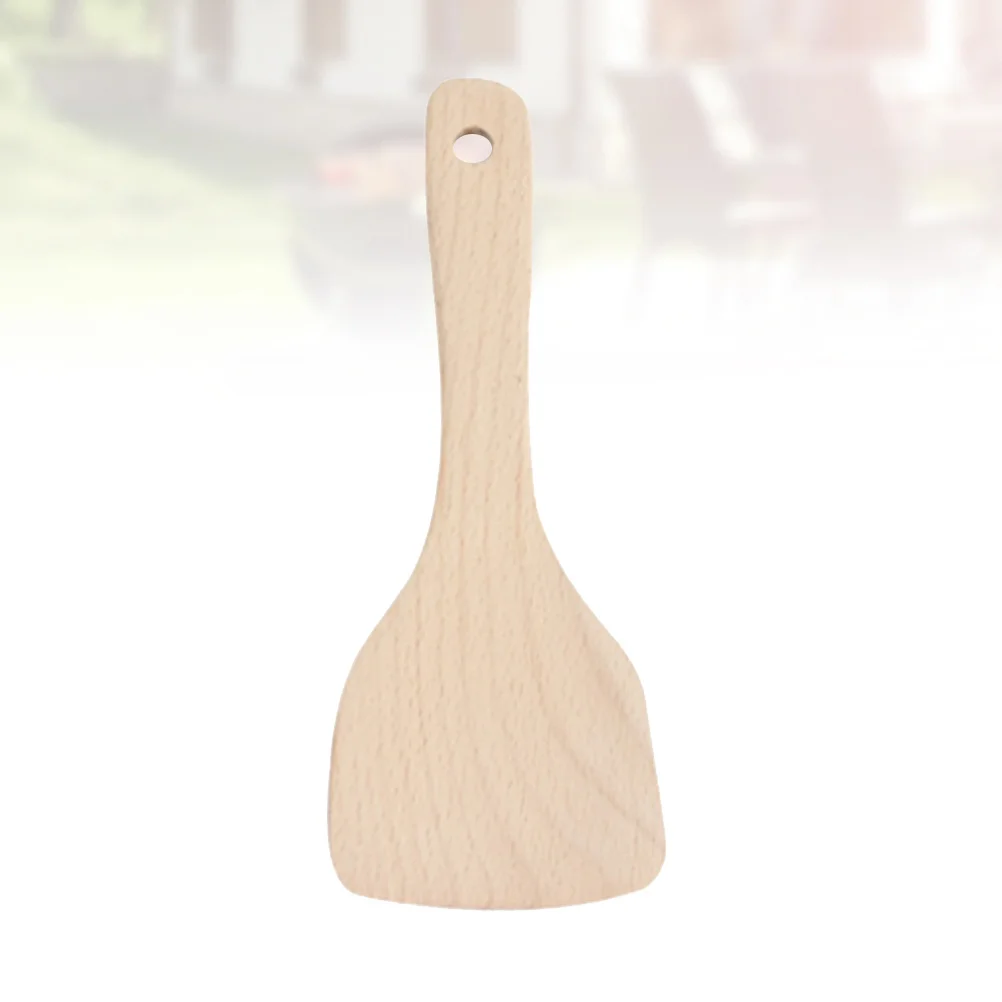 Cuchara de arroz antiadherente, mango de madera Natural para sopa, café, salsa de curry, servicio de mezcla, utensilio de cocina, paleta de arroz para el hogar