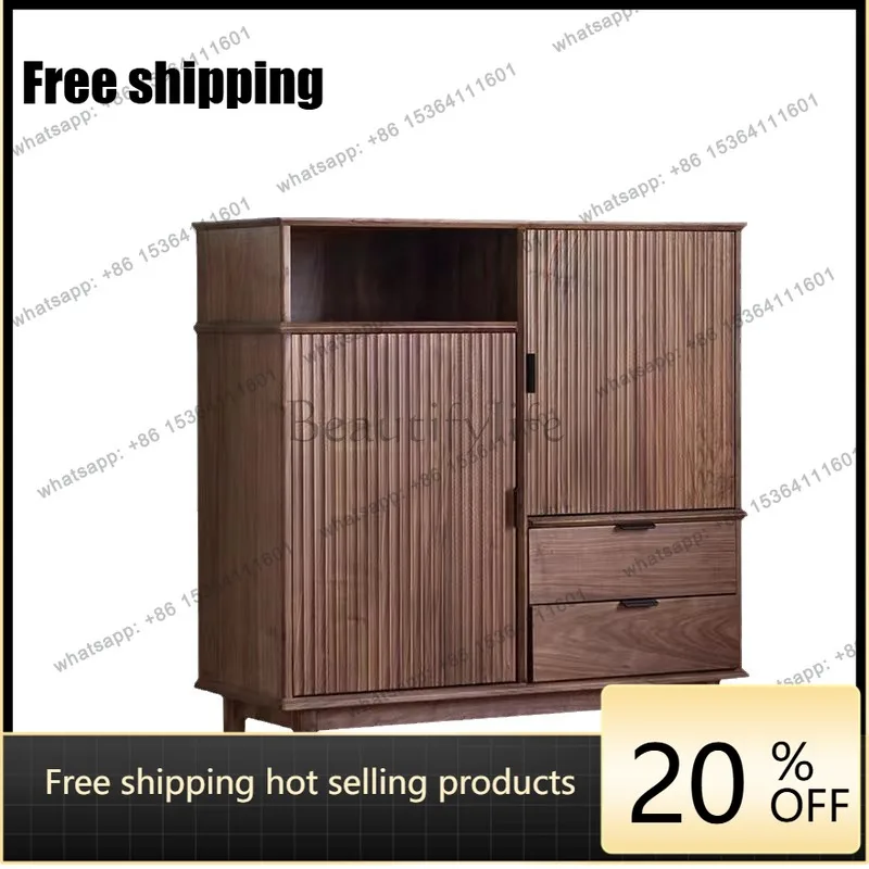 Factory Direct Sales North American Black Walnut Side Cabinet Cherry Oak Light Luxury Tea Cabinet