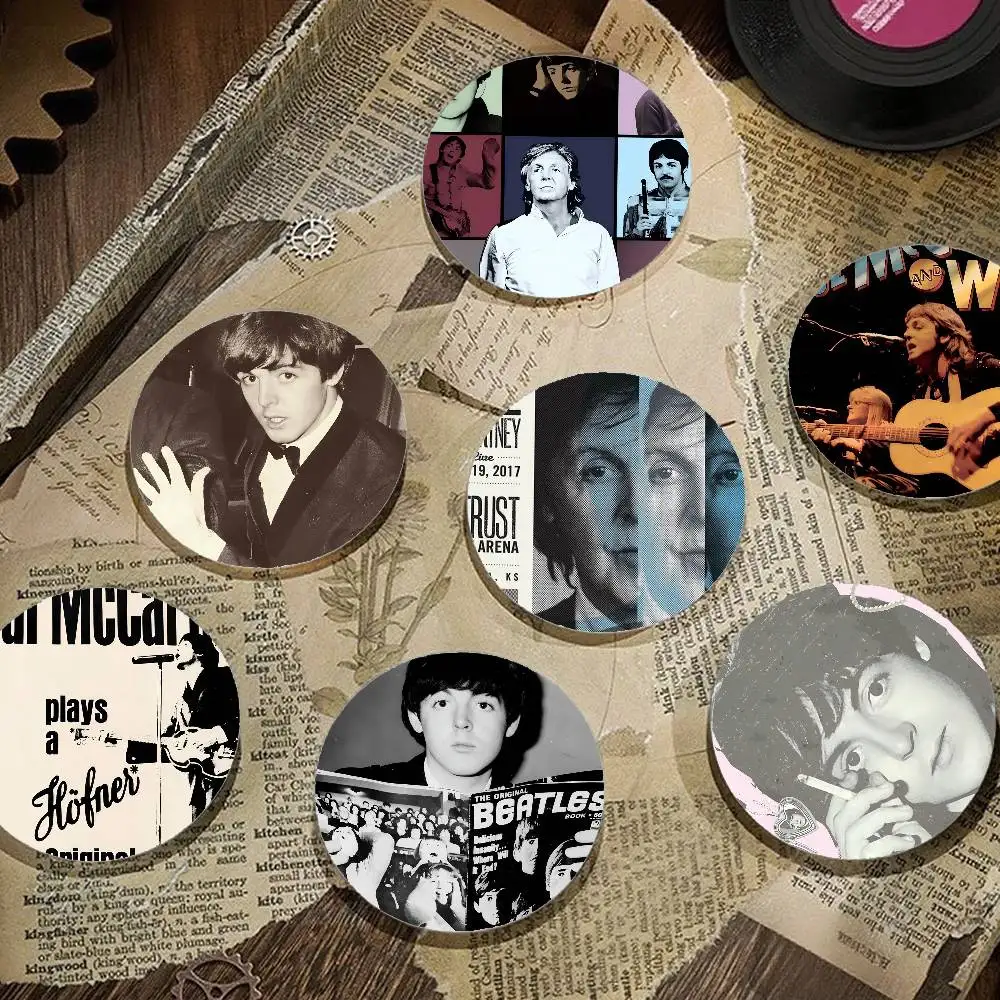 شارات بول سينجر M-McCartney شارة ليزر مستديرة أنيمي بروش كارتوني ملابس على ظهره ملحقات طية صدر السترة #1