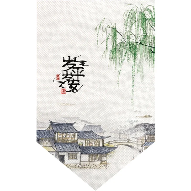 New Chinese Triangle Half Curtain Kitchen Bedroom Door Head Curtain Window Decoration