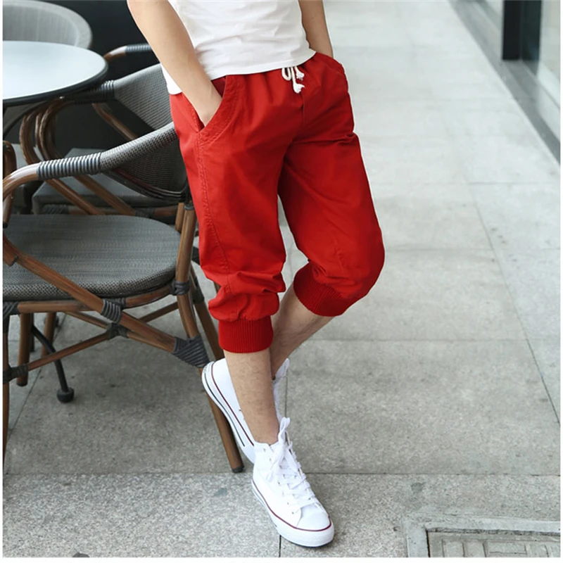 Pure Cotton Thin Men's Cropped Pants Men's Casual Pants Mid-pants 7-point Pants Harem Pants Sports Pants Men