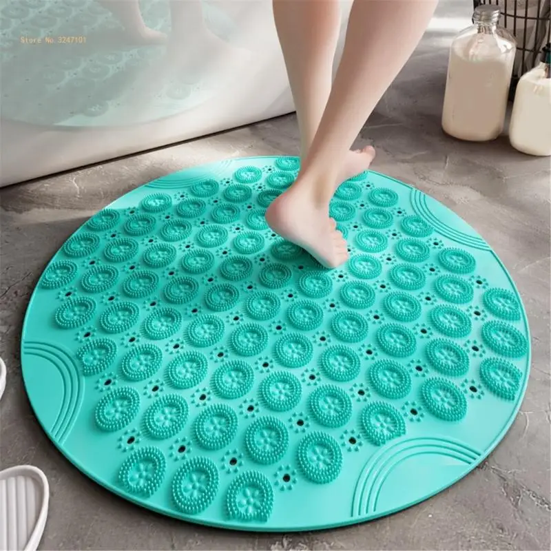 Shower Mat Round Bath Mat Washable for Bathroom Bathtub Pad Perfect for Elderly Dropship